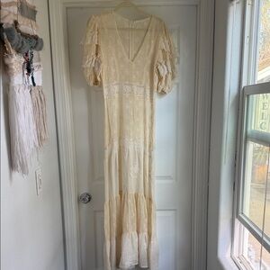 Jen's Pirate Booty Cream Maxi Dress